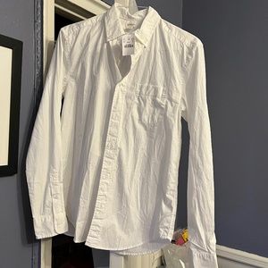 NWT Crewcuts Boys' long-sleeve flex washed shirt / 16 / WHITE
